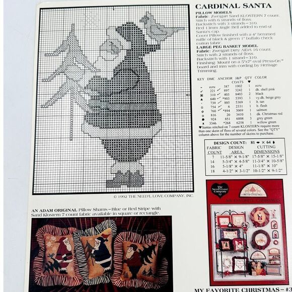 CHRISTMAS Santa Claus Cross Stitch Pattern Booklets Vintage St. Nick Primitive - Picture 9 of 9